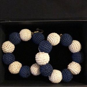 Blue/Navy Crochet Dot Earrings